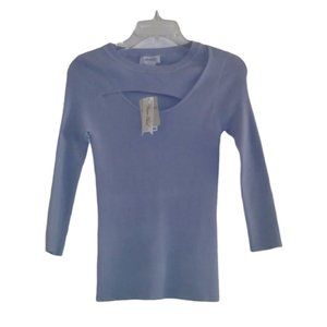 CARMEN MARC VALVO stretch long-sleeved blouse light blue color, size S